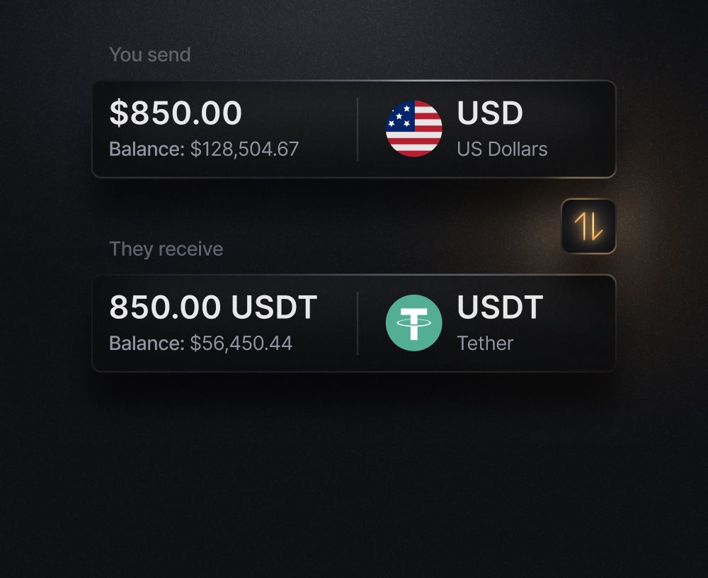 USD to USDT transfer