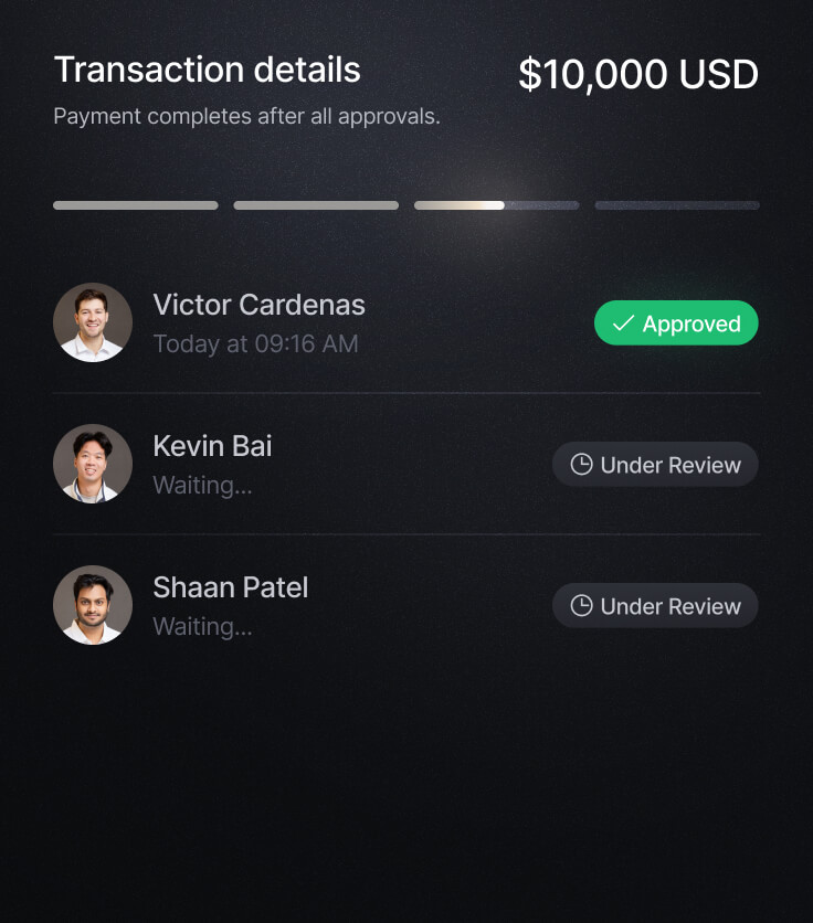 Multi-step Outgoing Transfers.